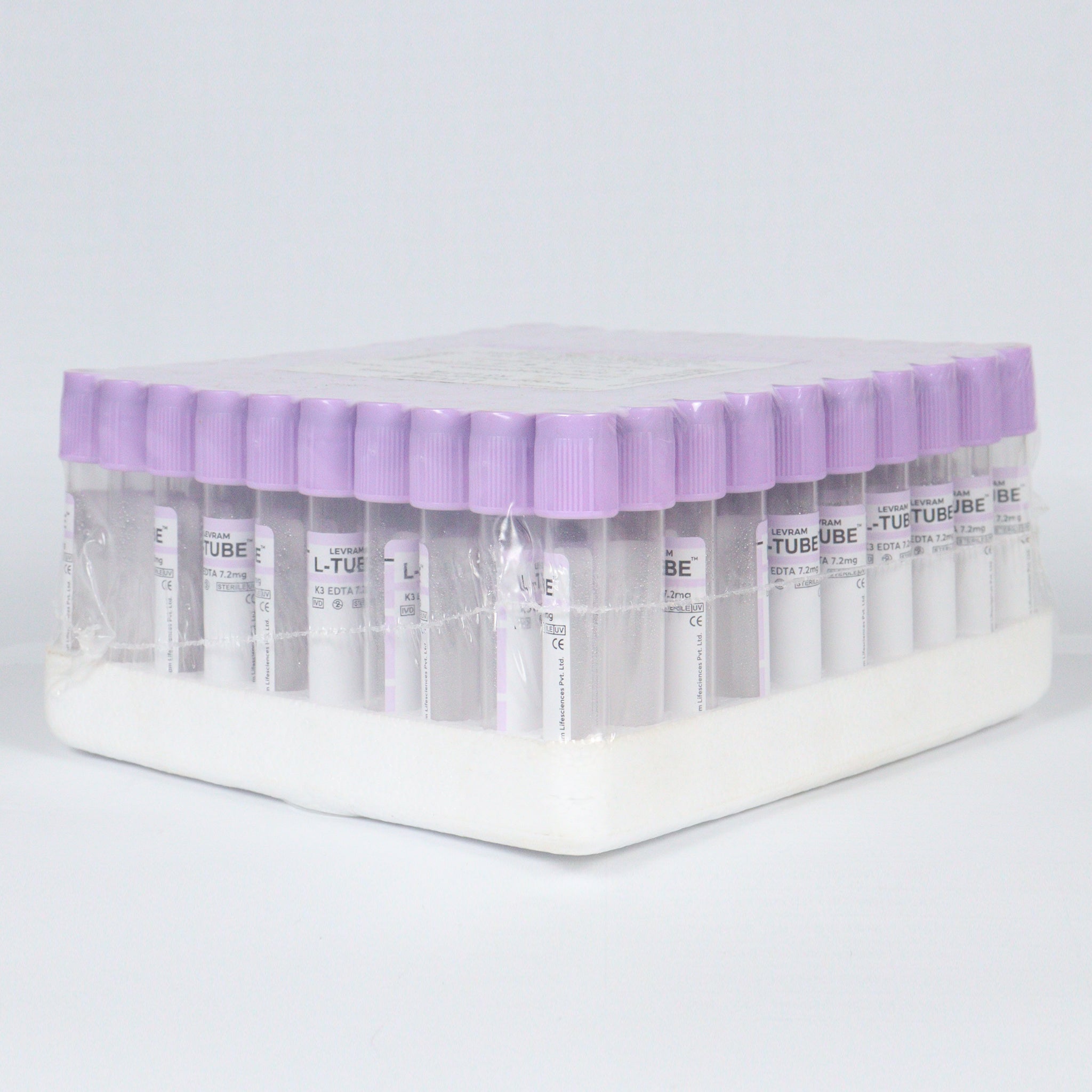 Levram K3EDTA Non Vacuum Blood Collection Tube - Global Surgicals