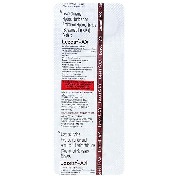 LEZEST AX Tablet 10's - Global Surgicals