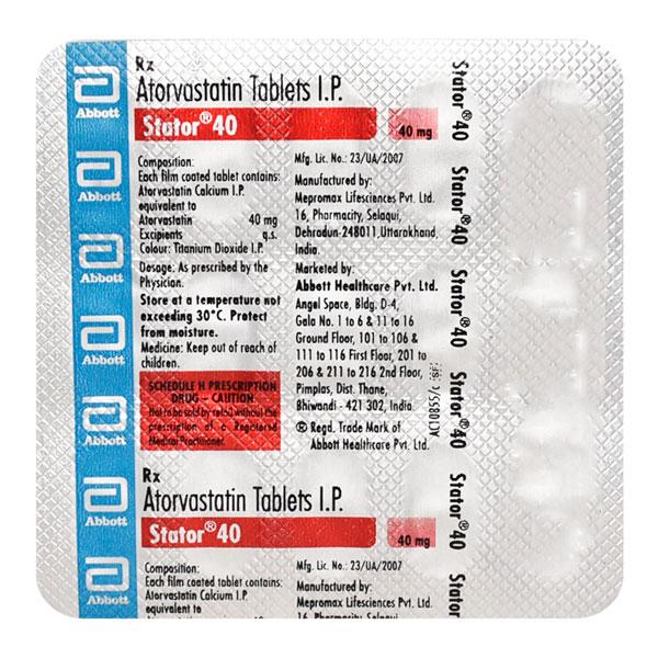 Stator 40mg Tablet 15'S