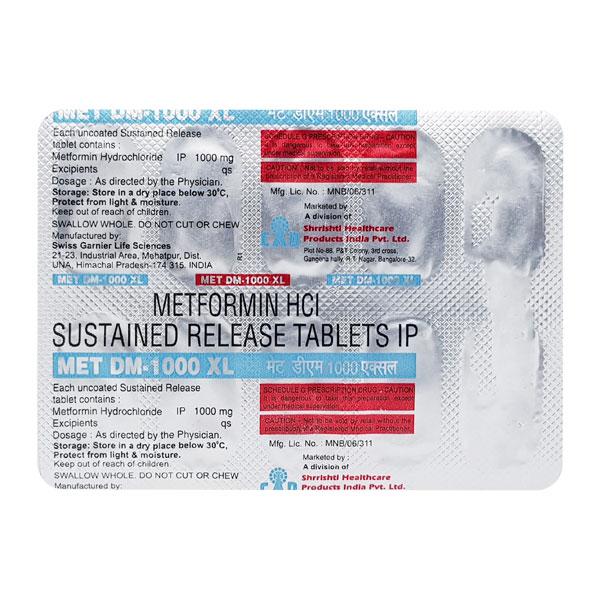 MET DM XL 1000mg Tablet 10'S