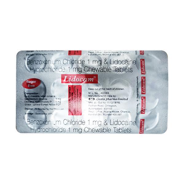 LIDOCAM SUGAR FREE Chewable Tablet 15's - Global Surgicals
