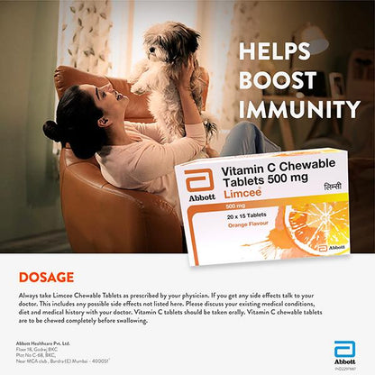 LIMCEE ORANGE FLAVOUR 500mg Chewable Tablet 15's - Global Surgicals