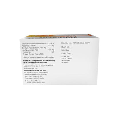 LIMCEE ORANGE FLAVOUR 500mg Chewable Tablet 15's - Global Surgicals