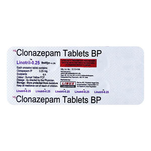Linotril 0.25mg Tablet 10'S - Global Surgicals