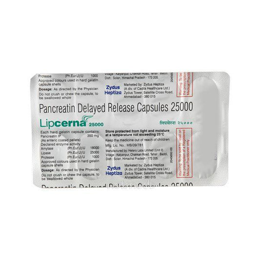 Lipcerna 25000mg Capsule 10'S - Global Surgicals