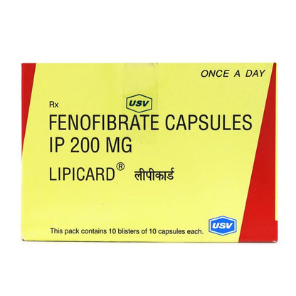 Lipicard 200mg Capsule 10'S - Global Surgicals
