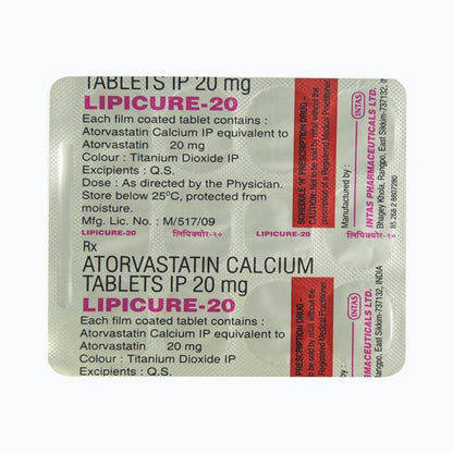Lipicure 20mg Tablet 15'S - Global Surgicals