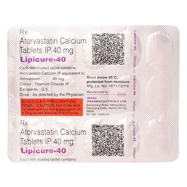 Lipicure 40mg Tablet 15'S - Global Surgicals
