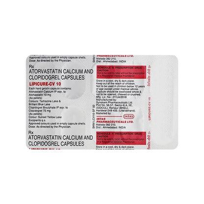 Lipicure CV 10/75mg Capsule 10'S - Global Surgicals