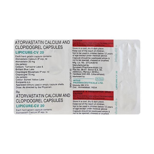 Lipicure CV 20/75mg Capsule 10'S - Global Surgicals