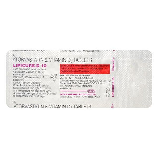 Lipicure D 10mg Tablet 10'S - Global Surgicals