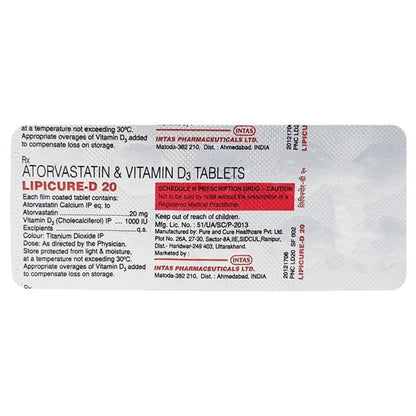 Lipicure D 20mg Tablet 10'S - Global Surgicals