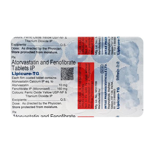 Lipicure TG 160mg Tablet 15'S - Global Surgicals