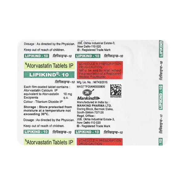 LIPIKIND 10mg Tablet 15's - Global Surgicals