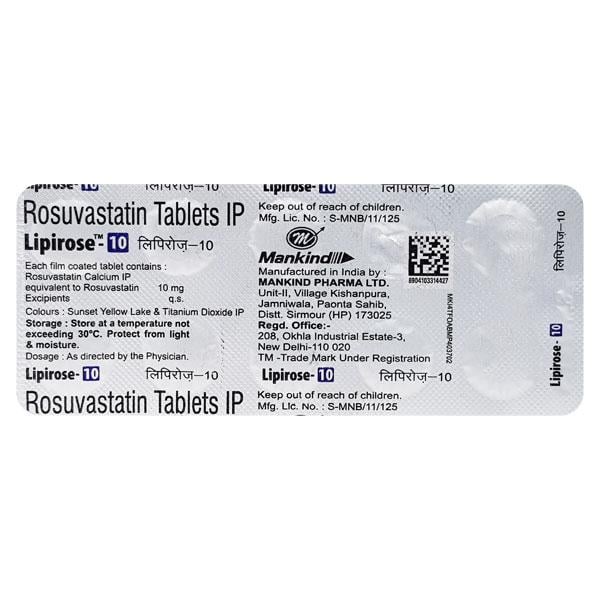 Lipirose 10mg Tablet 10'S - Global Surgicals