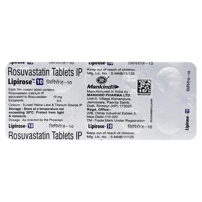 Lipirose 10mg Tablet 10'S - Global Surgicals