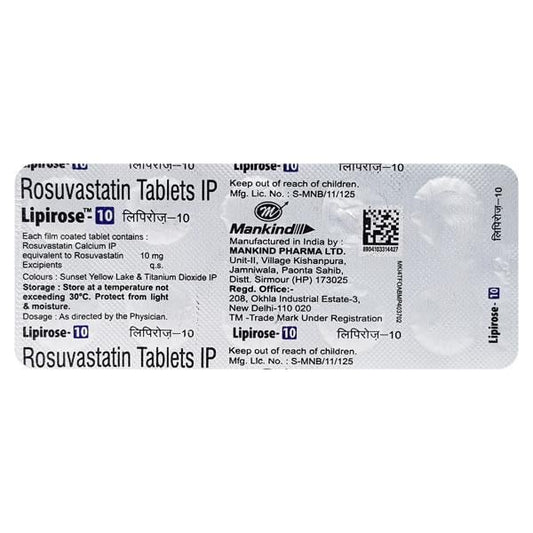 Lipirose 10mg Tablet 10'S - Global Surgicals