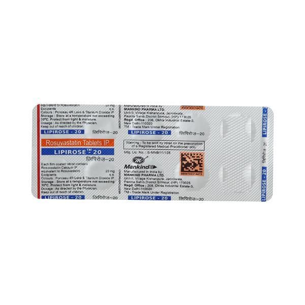 Lipirose 20mg Tablet 10'S - Global Surgicals