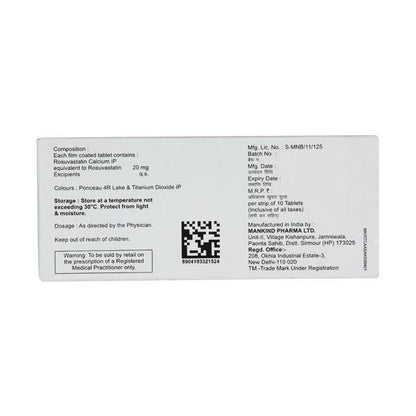 Lipirose 20mg Tablet 10'S - Global Surgicals