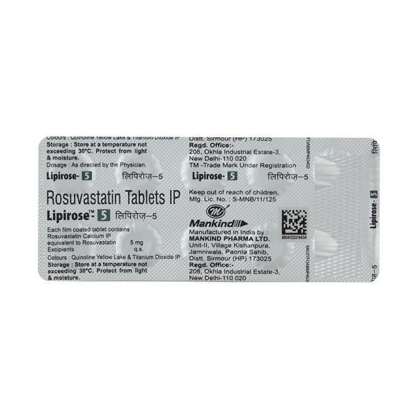 Lipirose 5mg Tablet 10'S - Global Surgicals