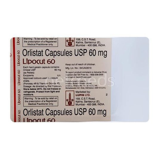 Lipocut 60mg Capsule 10'S - Global Surgicals