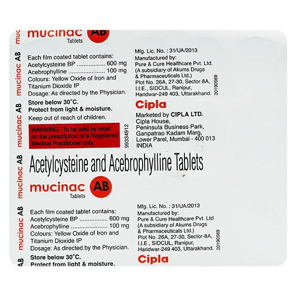 MUCINAC AB Tablet 15's