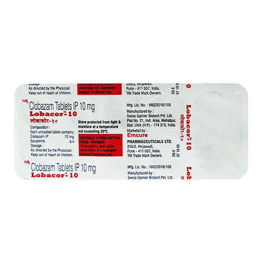 Lobacor 10mg Tablet 10'S - Global Surgicals