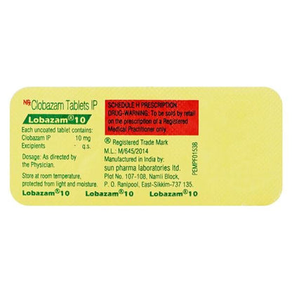 Lobazam 10mg Tablet 10'S - Global Surgicals