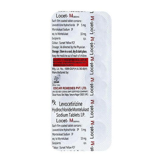 LOCET M Tablet 10's - Global Surgicals