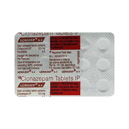 Lonazep 0.5mg Tablet 15'S - Global Surgicals