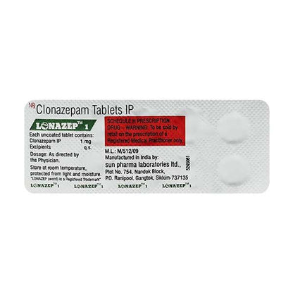 Lonazep 1mg Tablet 10'S - Global Surgicals