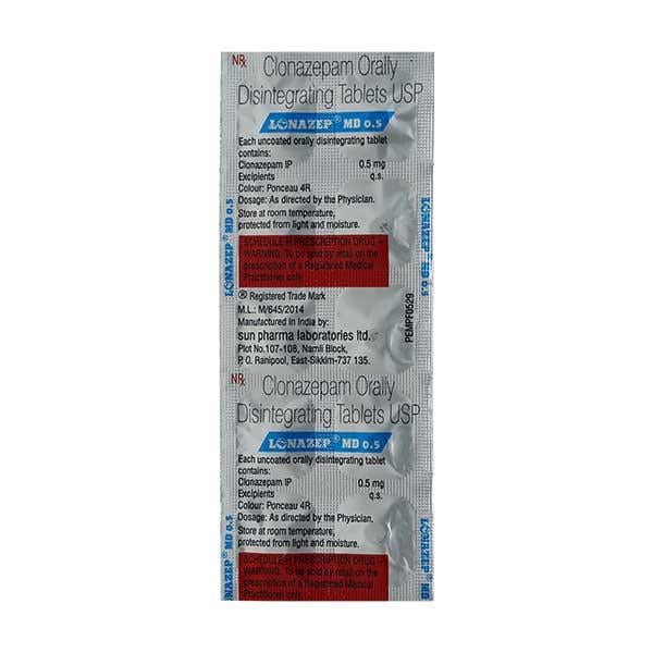 Lonazep MD 0.5mg Tablet 10'S - Global Surgicals