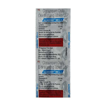 Lonazep MD 0.5mg Tablet 10'S - Global Surgicals