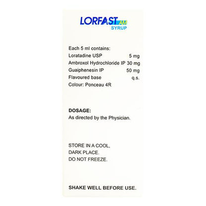 Lorfast AM Syrup 100ml - Global Surgicals