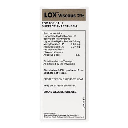 LOX VISCOUS 2% Oral Solution 100ml - Global Surgicals