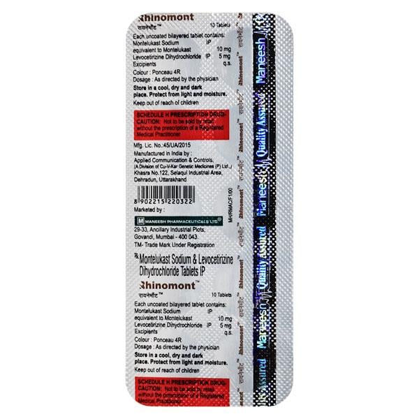 Rhinomont 5/10mg Tablet 10'S