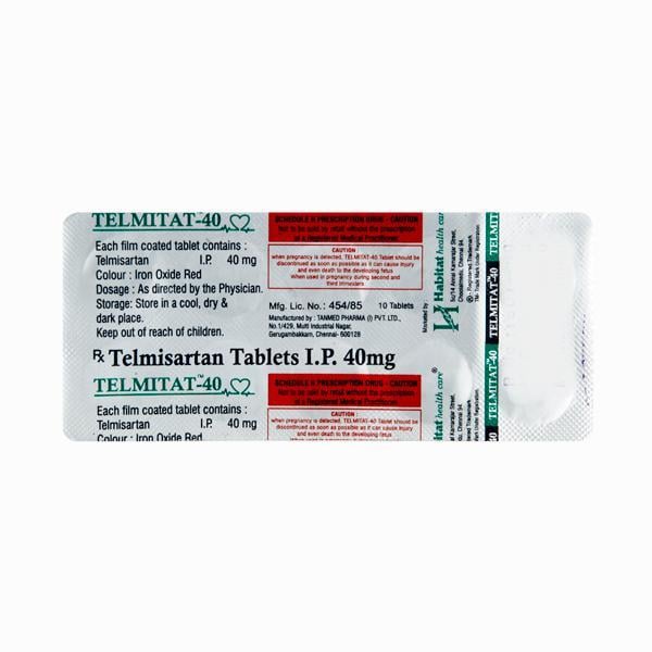 Telmitat 40mg Tablet 10'S