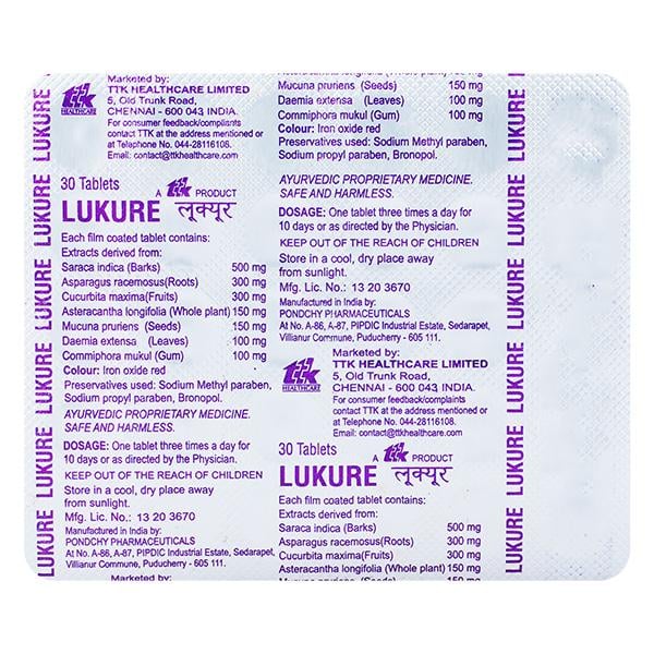 Lukure Tablet 30'S - Global Surgicals