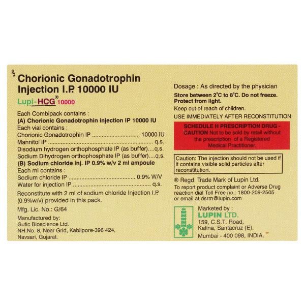 Lupi Hcg 10000IU Injection 1'S - Global Surgicals