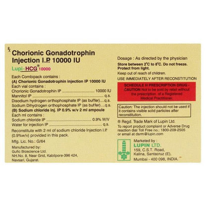 Lupi Hcg 10000IU Injection 1'S - Global Surgicals
