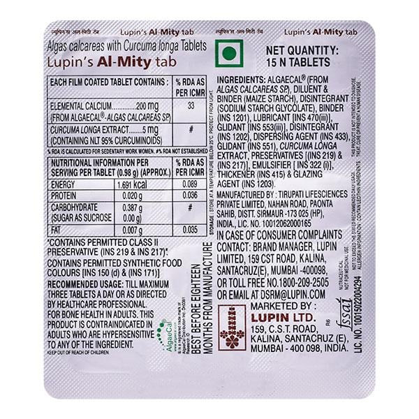 LUPIN'S AL MITY Tablet 15's - Global Surgicals