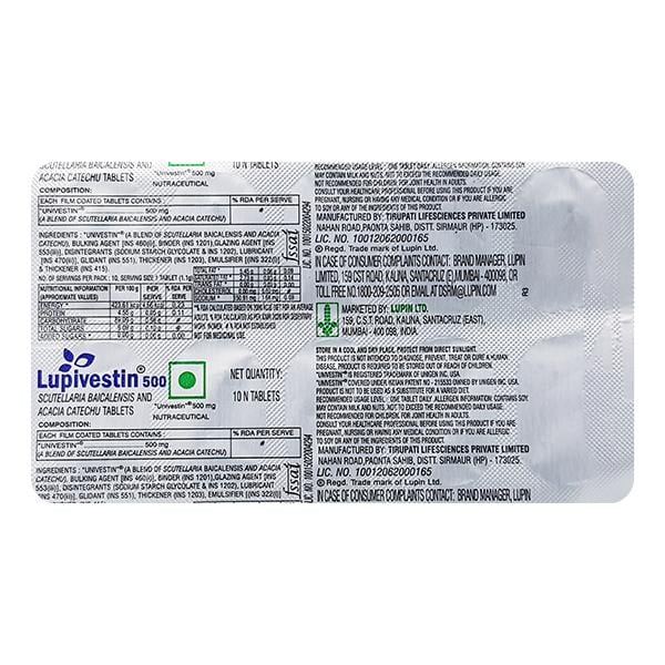 Lupivestin 500mg Tablet 10'S - Global Surgicals