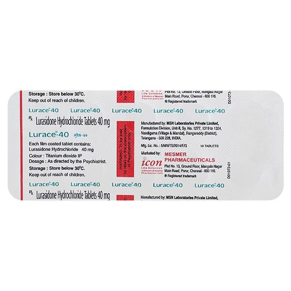 Lurace 40mg Tablet 10'S - Global Surgicals