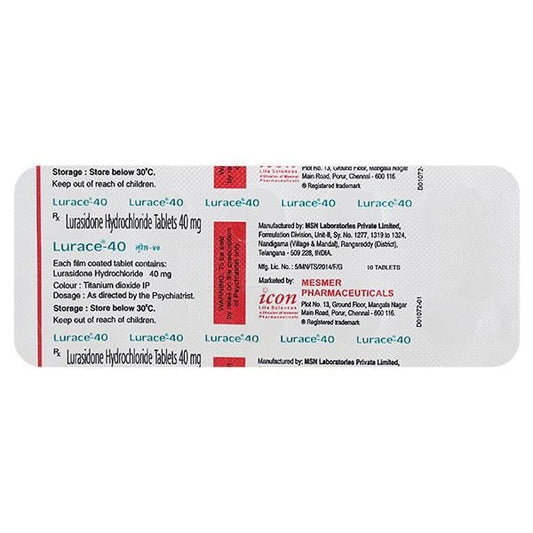 Lurace 40mg Tablet 10'S - Global Surgicals