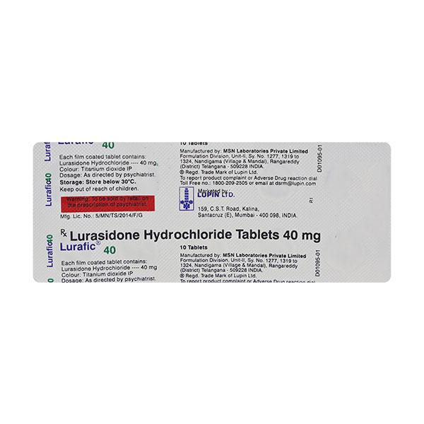 Lurafic 40mg Tablet 10'S - Global Surgicals