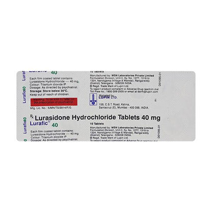 Lurafic 40mg Tablet 10'S - Global Surgicals
