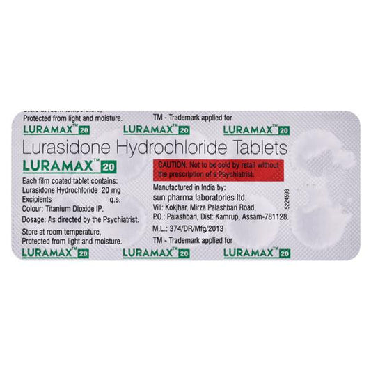 LURAMAX 20 Tablet 10's - Global Surgicals