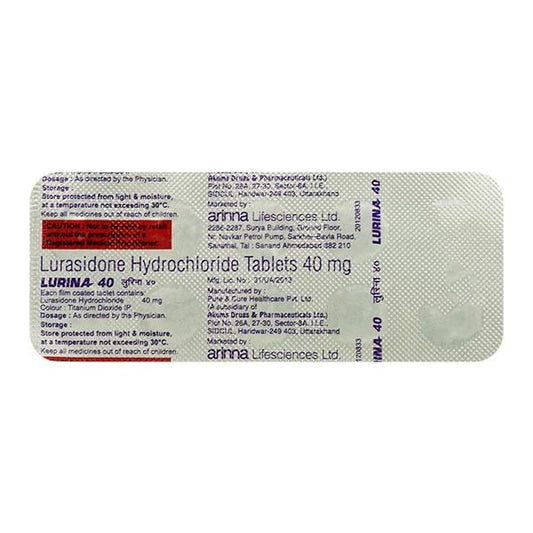 Lurina 40mg Tablet 10'S - Global Surgicals