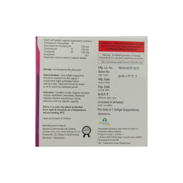 CLINBIOTIC SOFTGEL Suppositories 7's