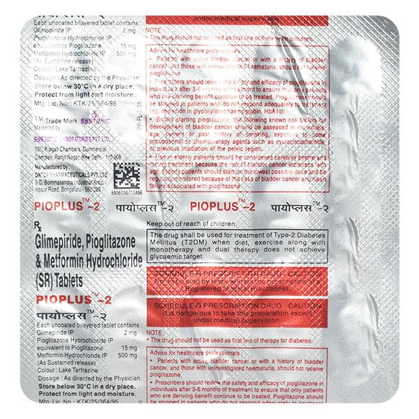 Pioplus 2mg Tablet 15'S